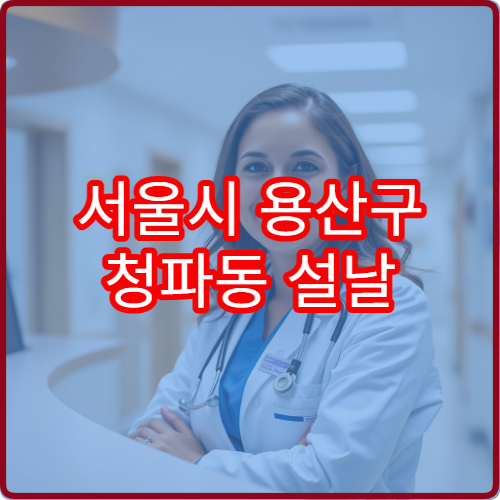 서울시 용산구 청파동 설날 명절 연휴 당번약국 청파로·동자동 인근 문 여는 약국 영업시간 안내