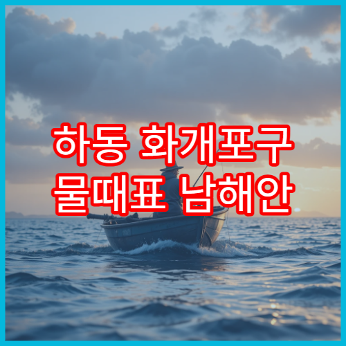하동 화개포구 물때표 남해안 낚시와 조수간만 시간 상세 안내