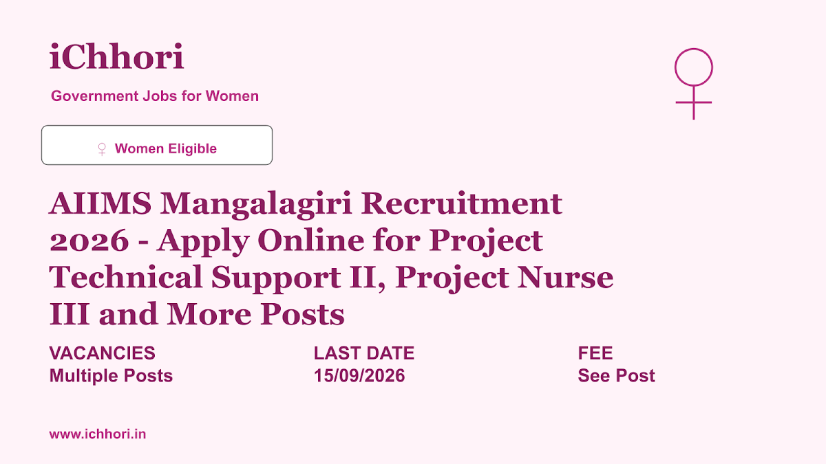 AIIMS Mangalagiri Recruitment 2026 - Apply Online for Project Technical Support II, Project Nurse III and More Posts - iChhori