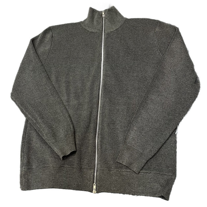 Unisex cardigan with turtleneck and double zipper