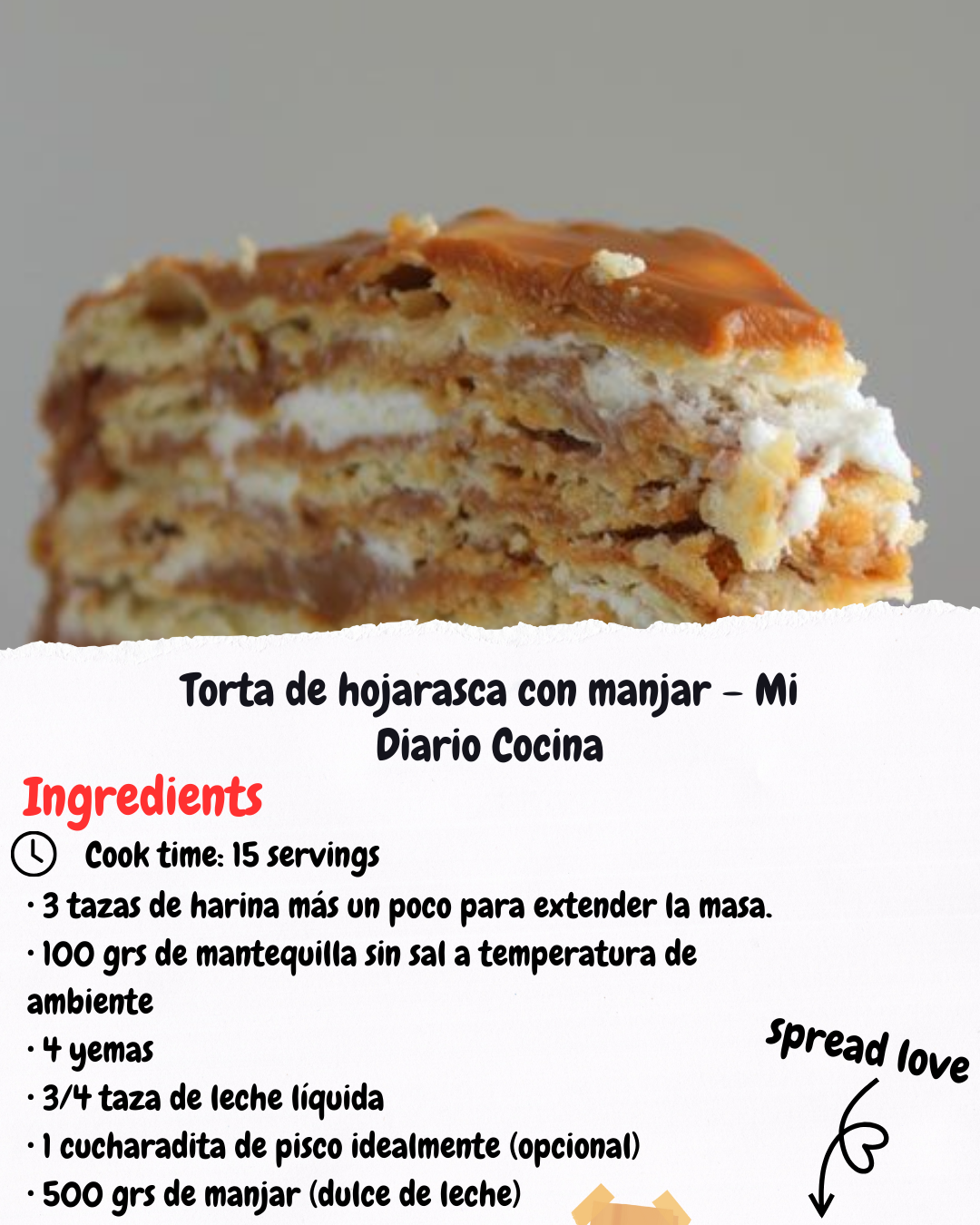 Torta de hojarasca con manjar – Mi Diario Cocina