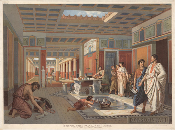 Inneres eines römischen Hauses Haus des Cornelius Rufus in Pompeji Rekonstruktio