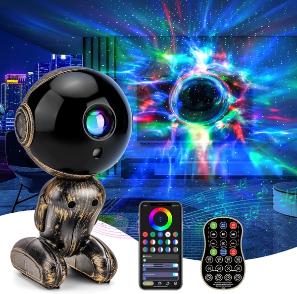 Proyector Astronauta con Altavoz Bluetooth y Sensor de Música