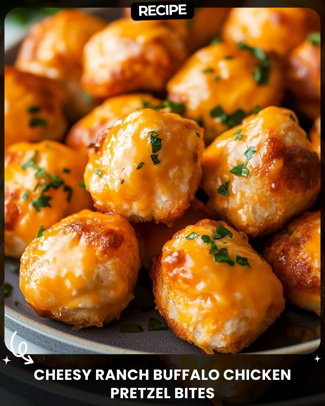 Cheesy Ranch Buffalo Chicken Pretzel Bites