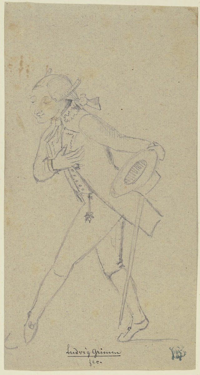 Gallant courtier with pigtail ca 1820