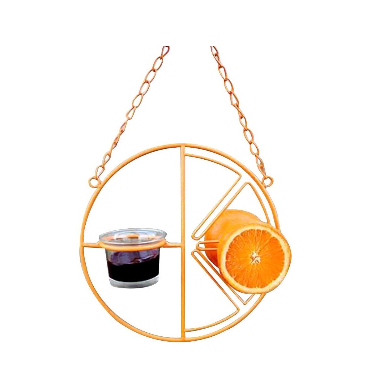 Hanging metal bird feeder