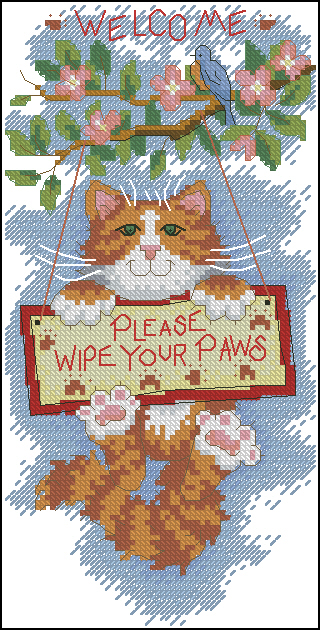 DIM72631 Banners Please Wipe Your Paws