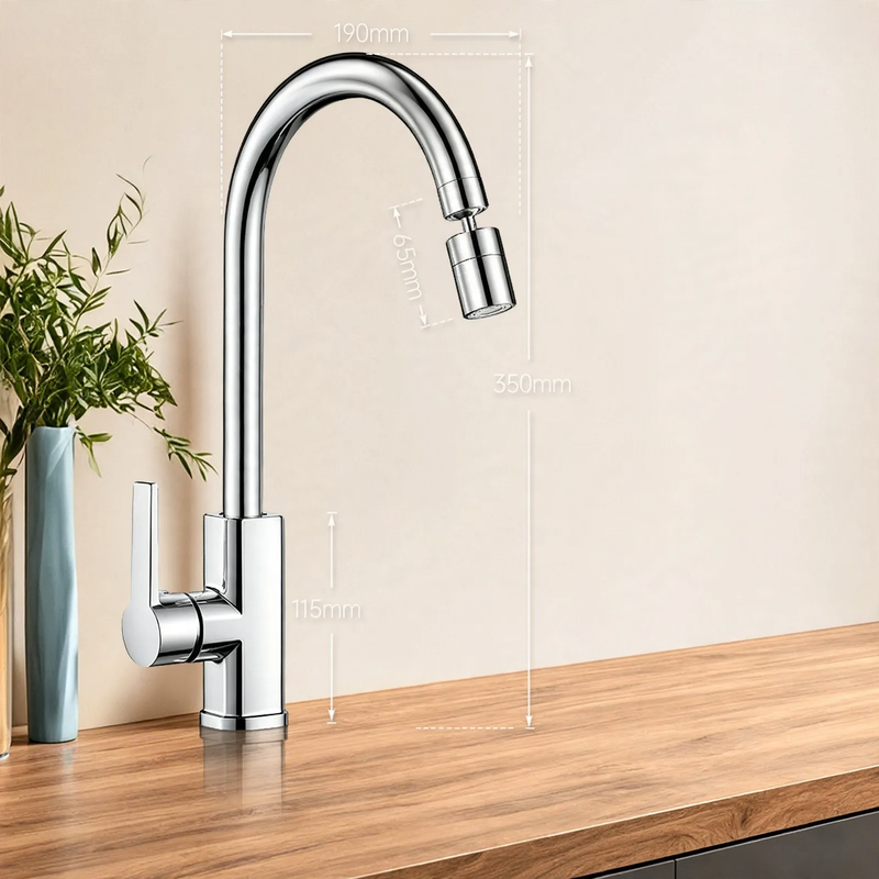 Kitchen faucet with splash protection, rotatable, Model S-10804