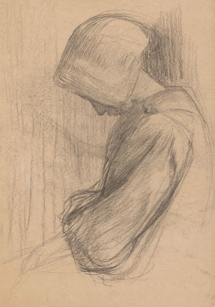Voorovergebogen zittende vrouw met kapje 1893   1962