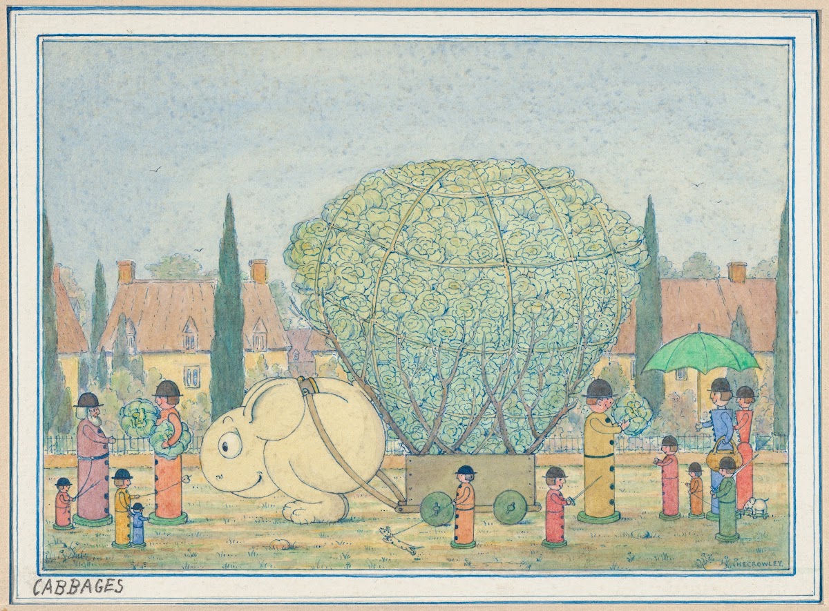 Cabbages a Wiggle Much design circa 1910