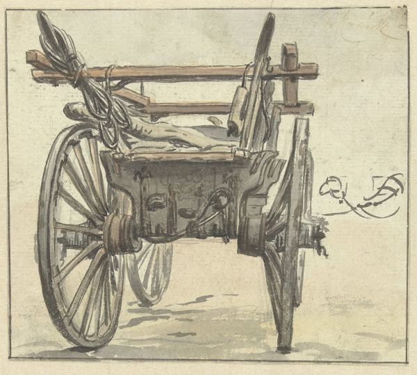 Achterkant van een vierwielige kar 1770   1825