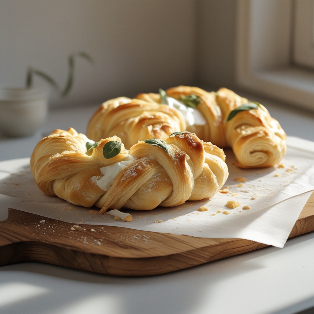 Golden Caprese Puff Pastry Braid