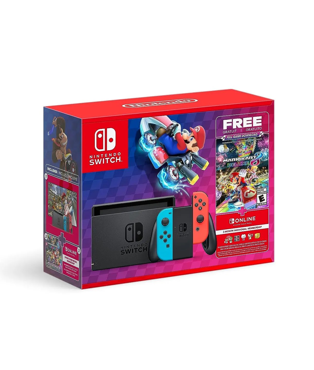 Máy chơi game Nintendo Switch V2 - Mario Kart 8 Deluxe Bundle + 3 tháng  Nintendo Switch Online Membership