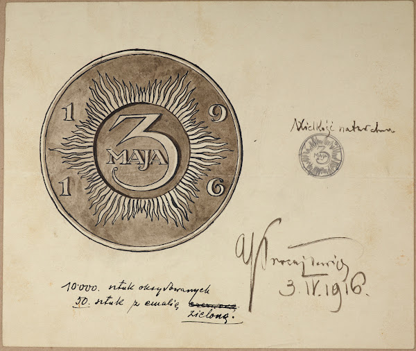 Design of the commemorative badge issued to celebrate the anniversary of the Con