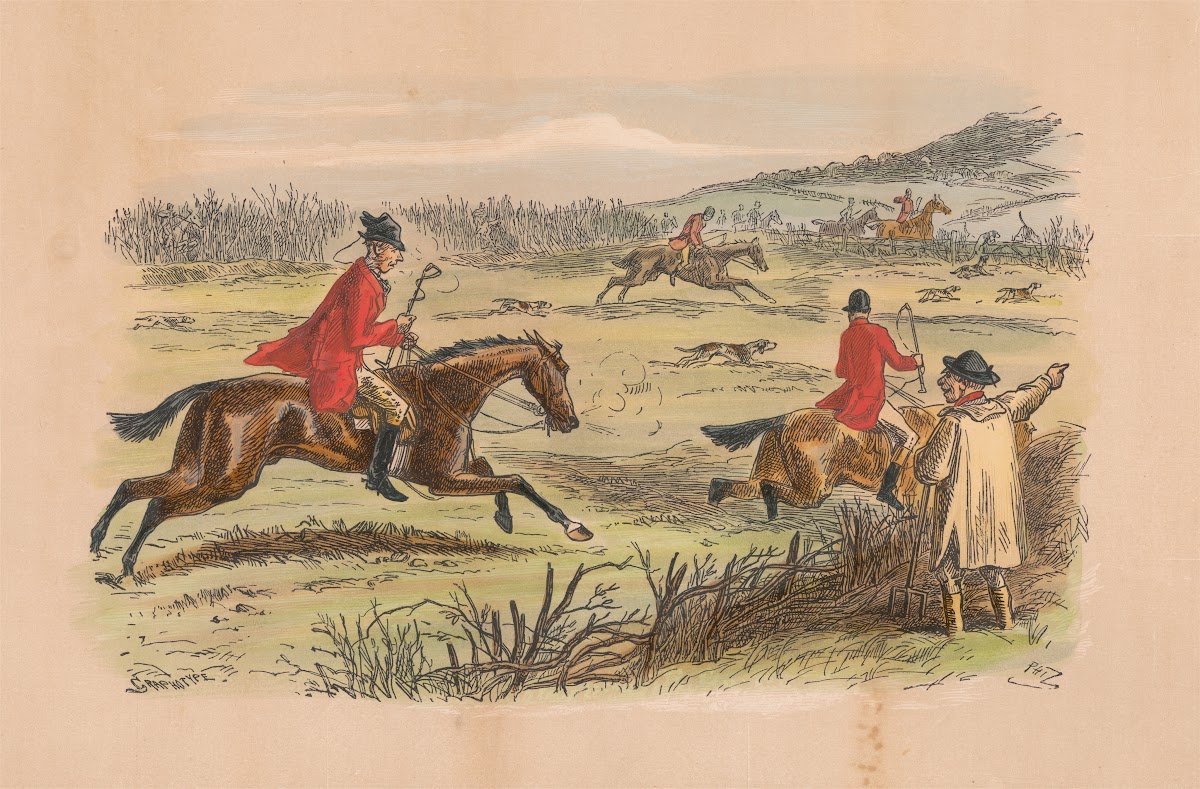 Fox Hunting Sketches No 6 Over the Hills and Far away Yokel To half baked Stagge