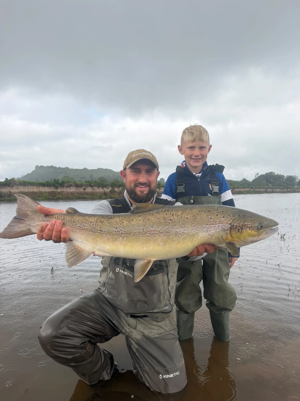 Alec Davies with an autumn Salmon from the River Tywi in Wales