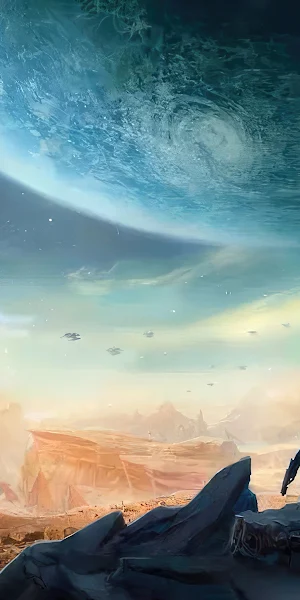 Sci-Fi, Exoplanet, Robot, Canyon, Utopia 4K Wallpaper Background