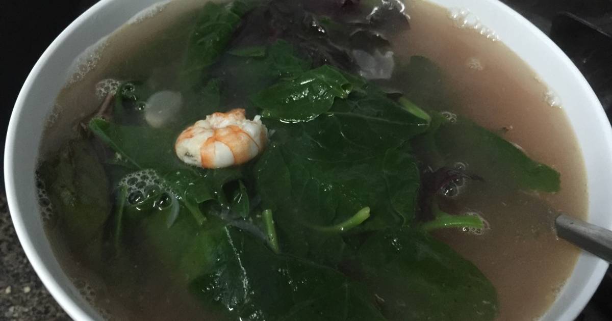 Canh rau mồng tơi+ rau dền tôm
