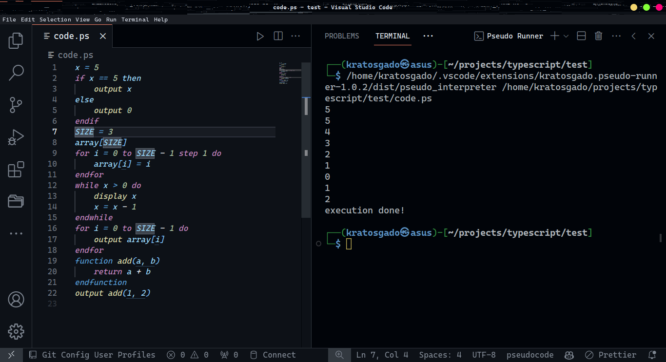 Pseudo Code Interpreter