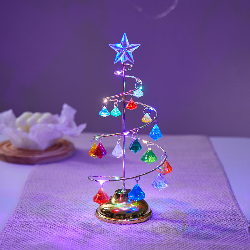 Decorative metal Christmas tree with lighting