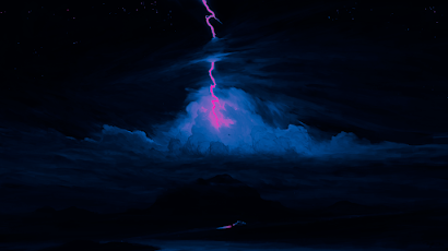 Digital Art, Neon, Lightning, Synthwave, Nature 4K Wallpaper Background