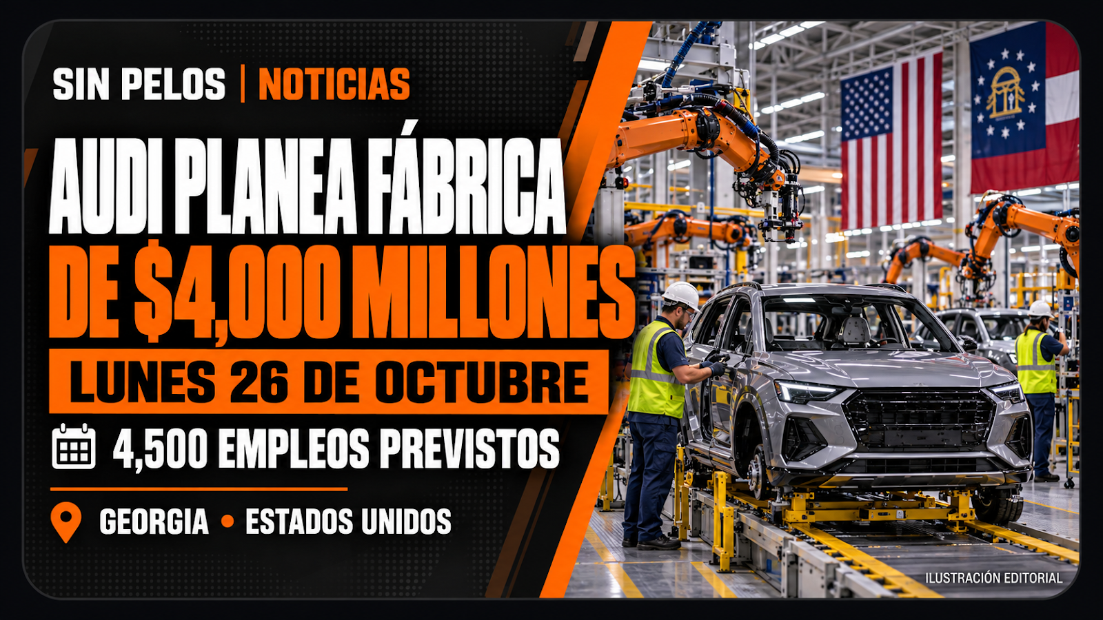 Audi planea fábrica de $4,000 millones en Georgia y proyecta 4,500 empleos