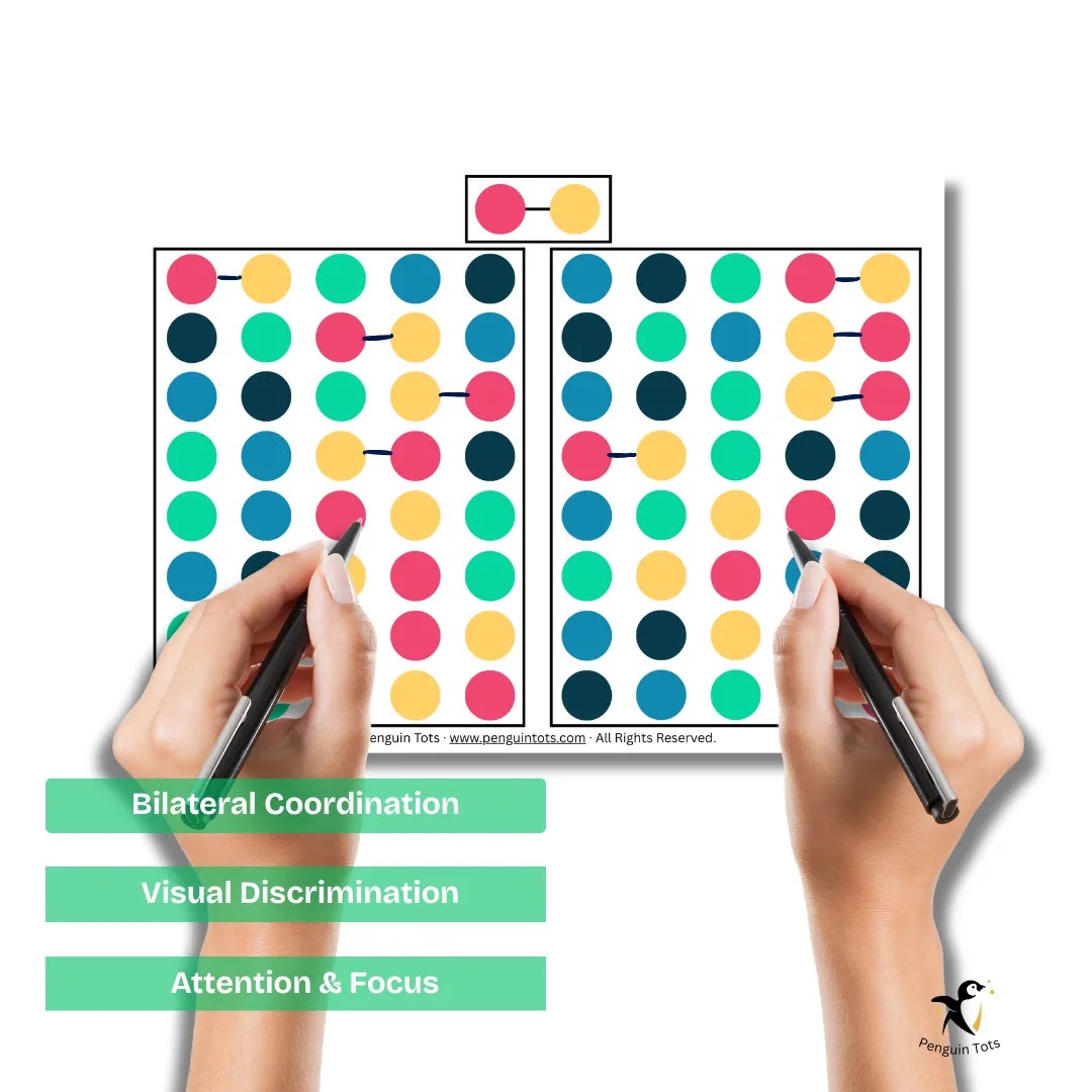 Bilateral Color Matching Activity | Hand Eye Coordination, Visual Discrimination & Brain Integration