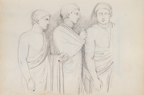 Three Male Figures Three quarter Length 1787