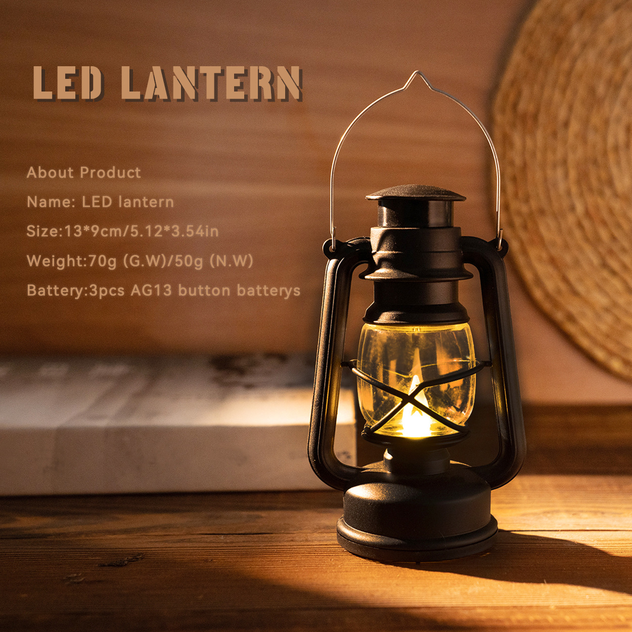 LED lantern in retro style