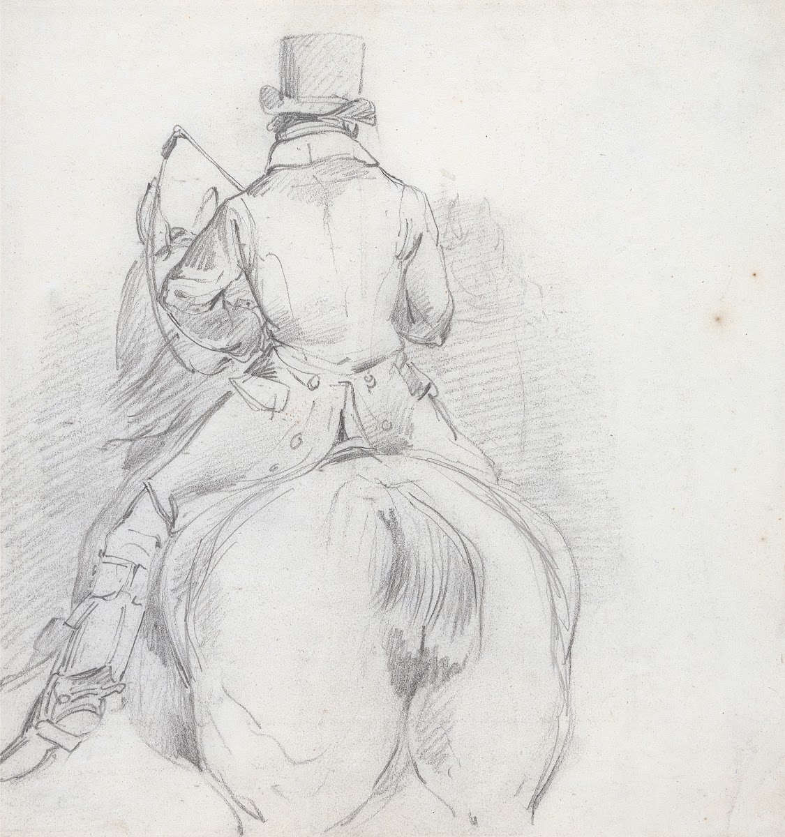 Horse and Rider seen from the Rear