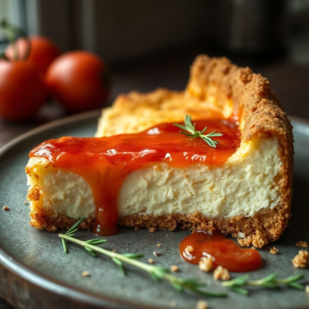 Savory Cheesecake with Roasted Tomato Jam & Parmesan Crust (Easy & Make-Ahead) finished