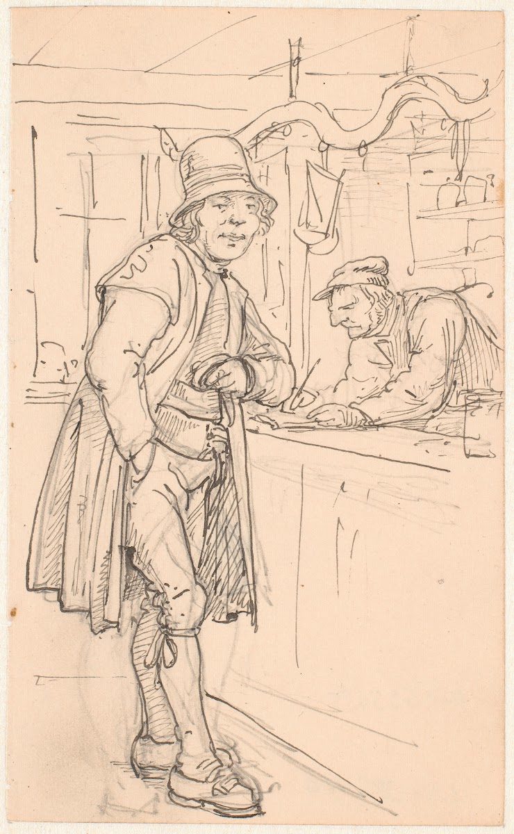 Svensk bondekarl hos købmanden 1851