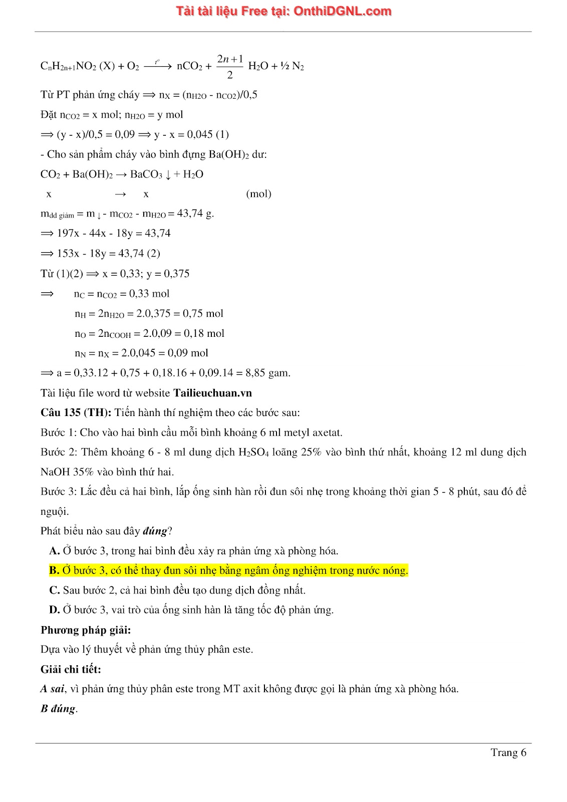 260 bài tập môn Hóa học - Ôn thi ĐGNL ĐHQG Hà Nội Phần 4