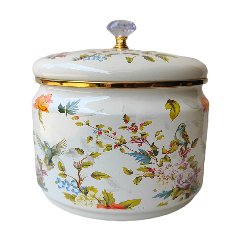 Emaille-Vorratsbehälter, oval, 2,4 L, Nordeuropa-Stil