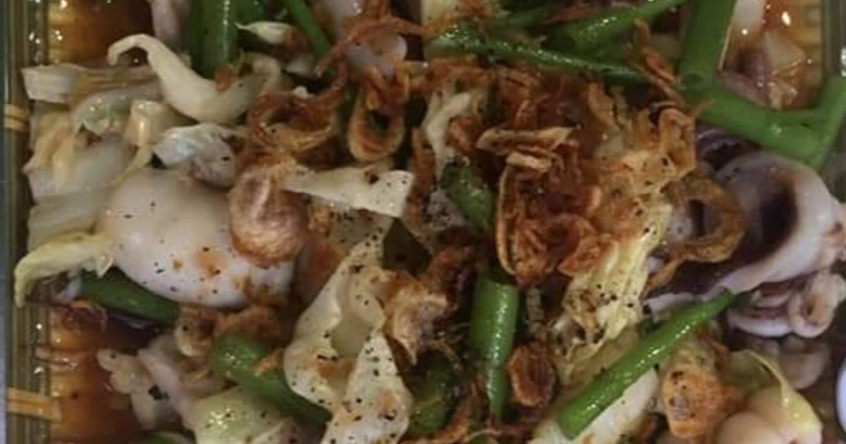 Mực Xào Cải Thảo Rau muống