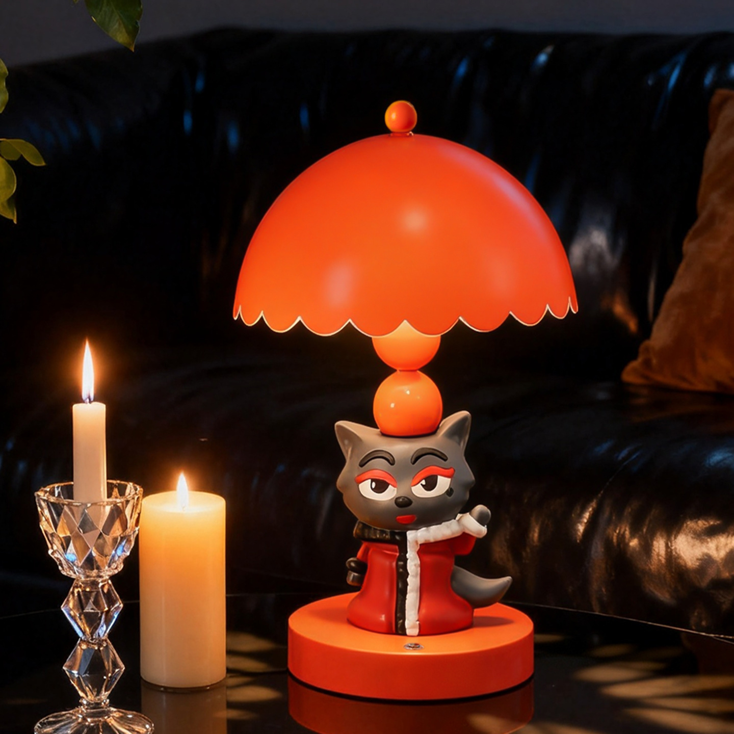 Cartoon Table Lamp, Red, Enamel Finish
