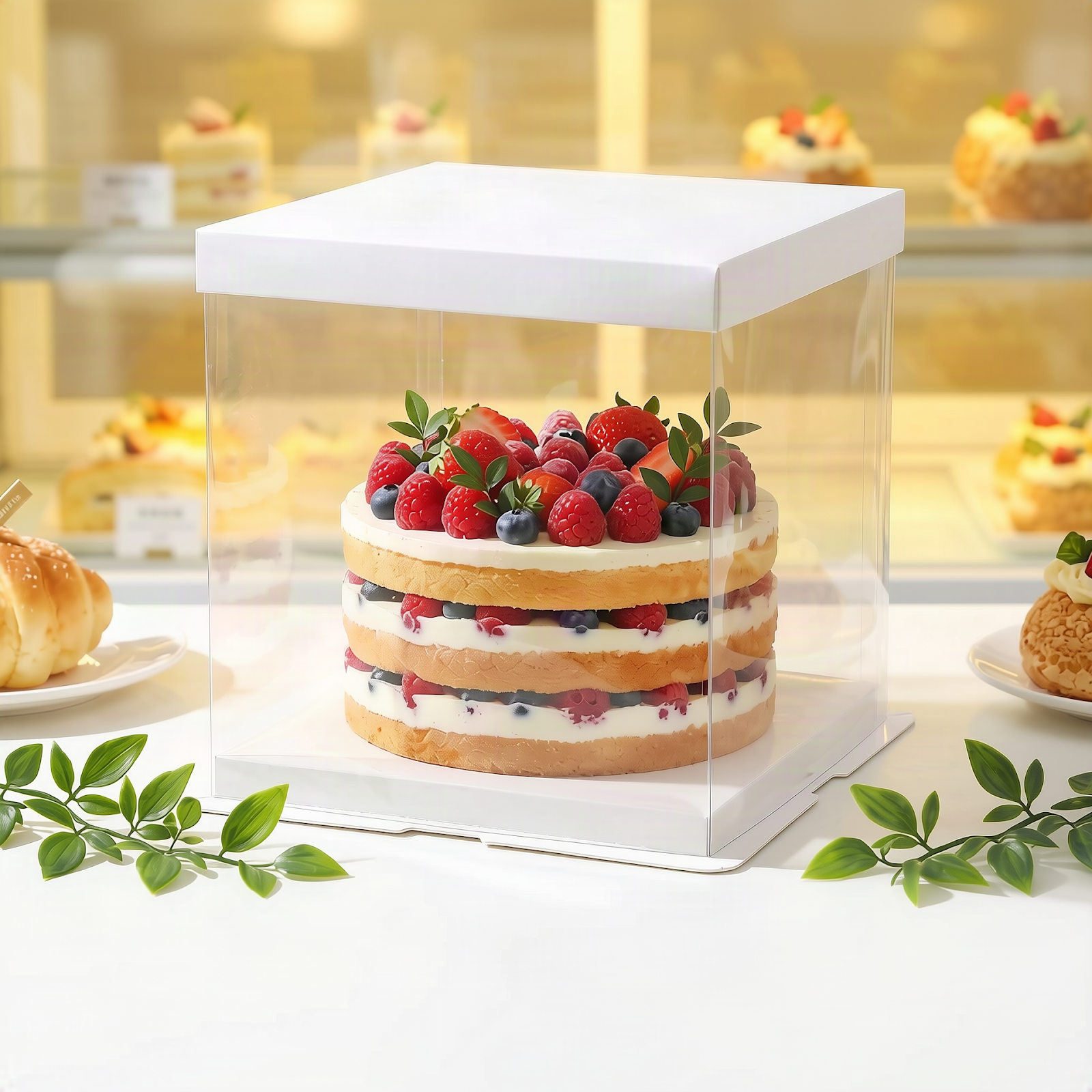 Transparente Kuchenboxen, verschiedene Größen