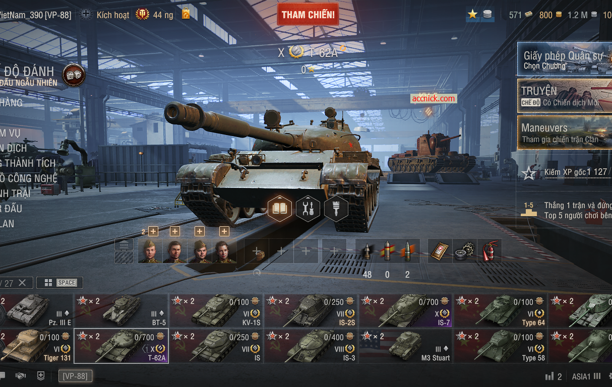 Acc World of Tanks PC sở hữu 6 tank X đa dạng lối chơi BZ-75...