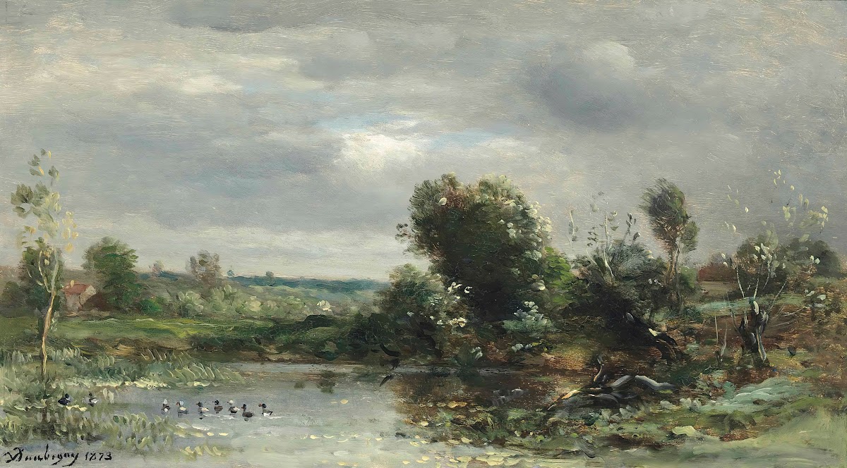 Ducklings On A Lake 1873