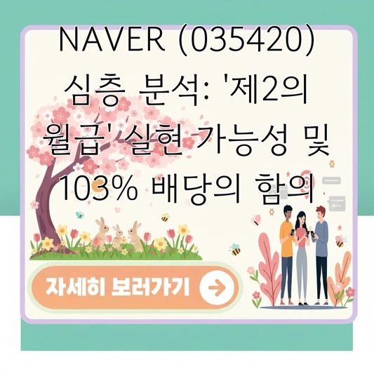 NAVER (035420) 심층 분석: '제2의 월급' 실현 가능성 및 103% 배당의 함의