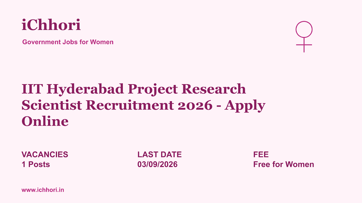 IIT Hyderabad Project Research Scientist Recruitment 2026 - Apply Online - iChhori
