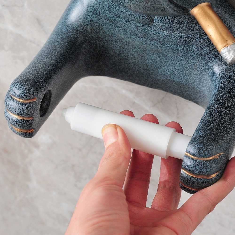 Wall-mounted toilet paper holder, dog design