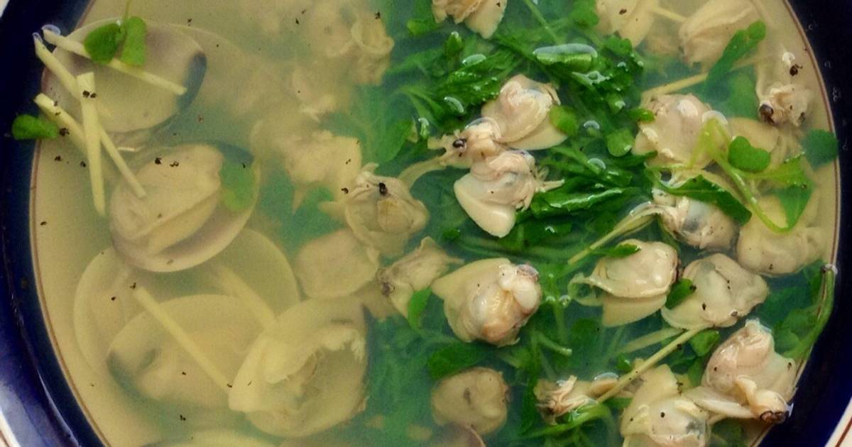 Canh cải con nấu nghêu