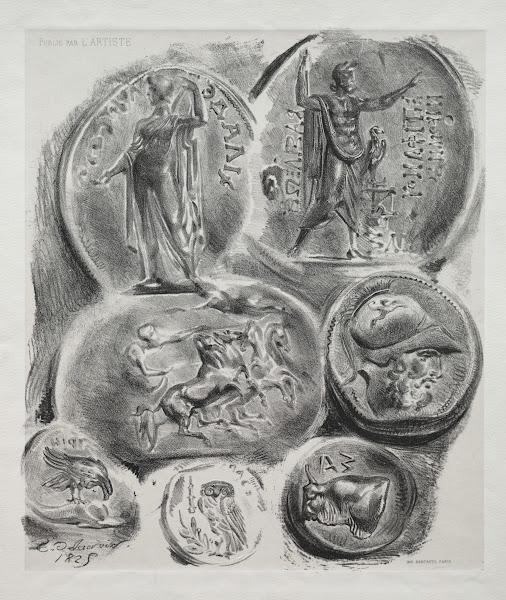 Sheet with Seven Antique Medals 1825