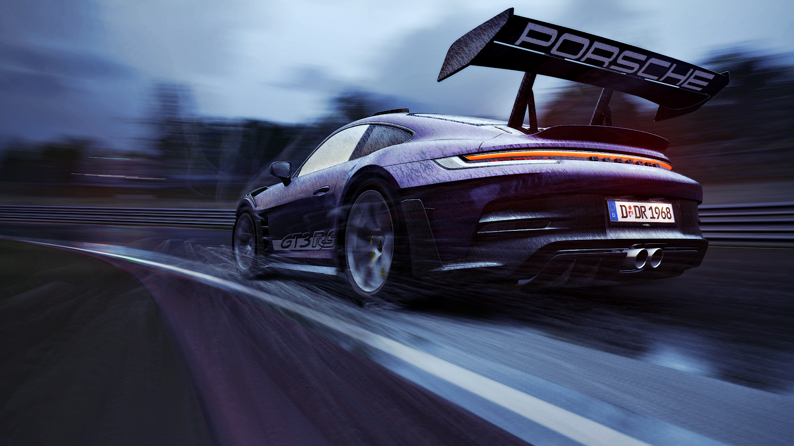 Porsche 911 GT3 RS Racing - Automotive Digital Art 4K Wallpaper (4800x2700)