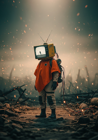 TV Head in Dystopian Wasteland
