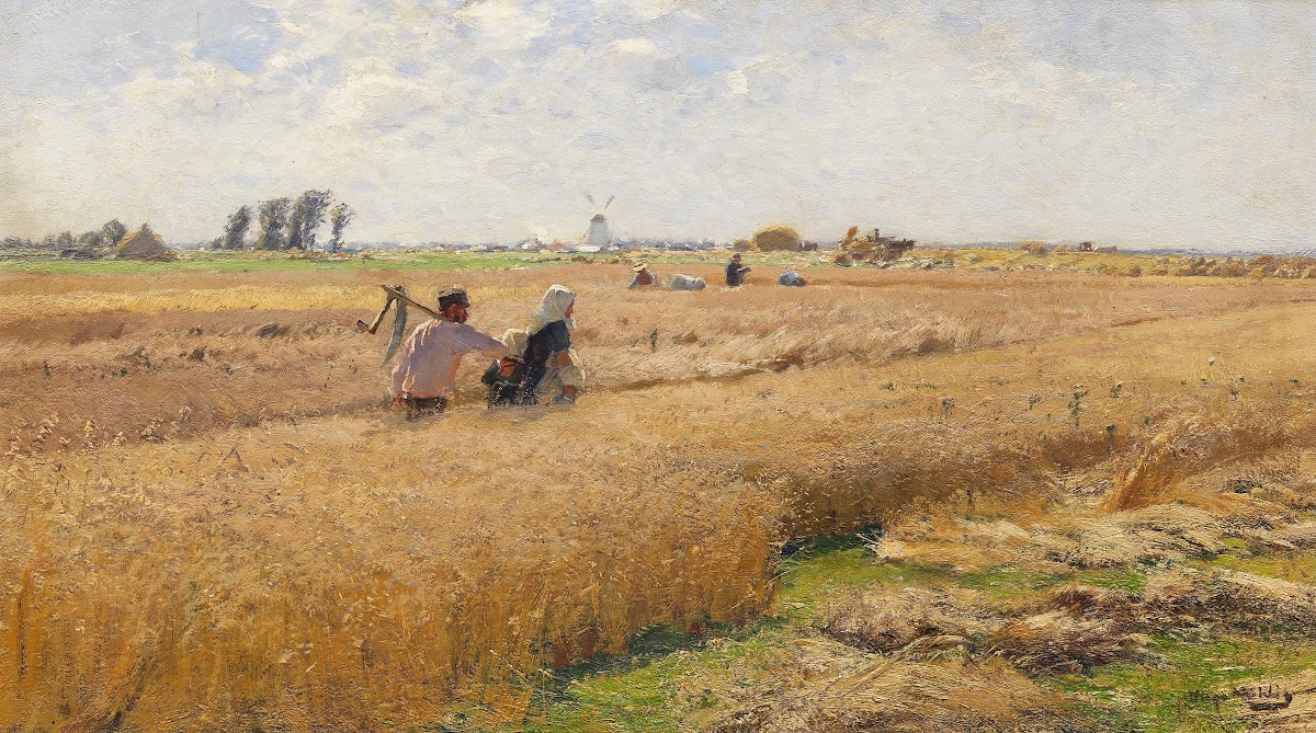 Erntefeld am Niederrhein 1900