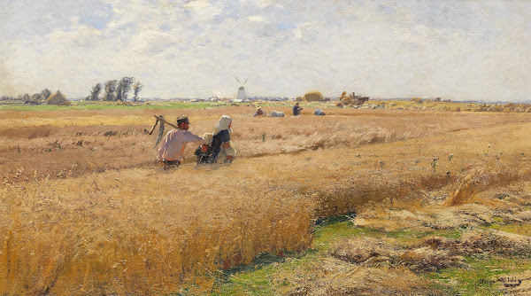 Erntefeld am Niederrhein 1900