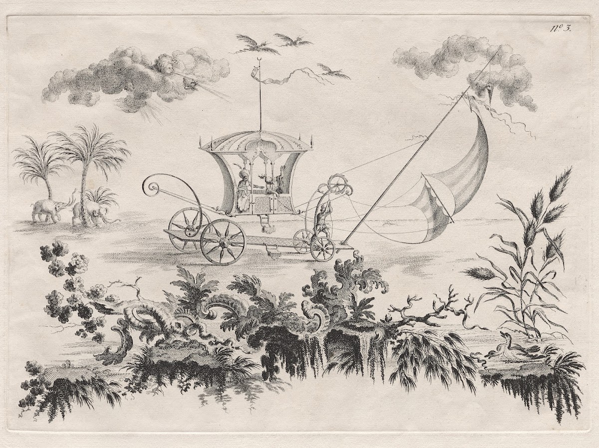 The Carriages used on the Moon and which move by sails 1769