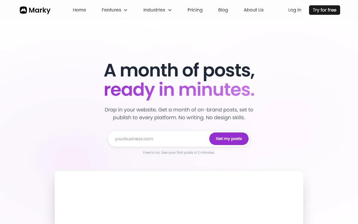 Captura de Marky - Your AI Social Media Manager